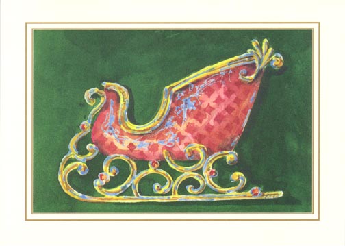 Ruby Sleigh Greeted Christmas Card